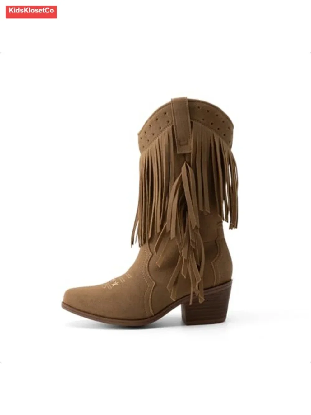 Girls Cowboy Boots with Tassel Fringe - Western Boots Comfy Slip-On